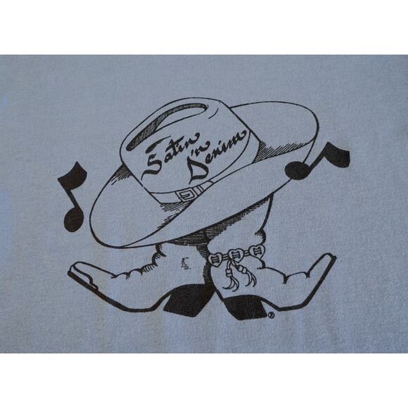 Vtg 90s Jerzees USA Western Graphic Tee M Cowboy Logo Uniform Shirt Rodeo Retro - Picture 4 of 14